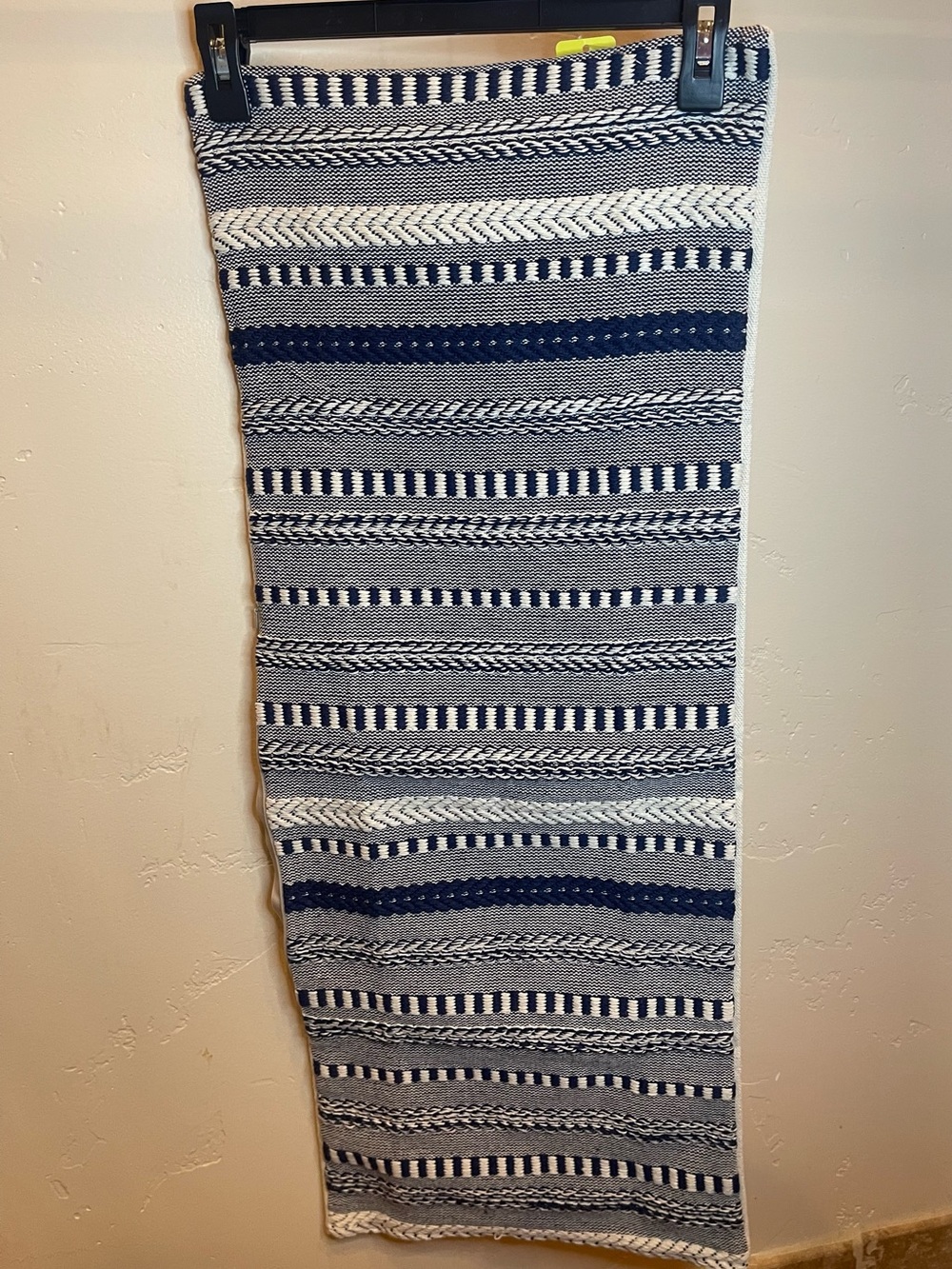 New 14x36 pillow cover navy blue and white boho